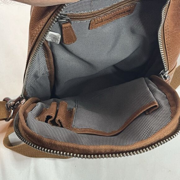 Spikes & Sparrow Leather Sling Bag ONE SHOULDER BACKPACK  BROWN - Picture 12 of 16